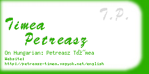 timea petreasz business card